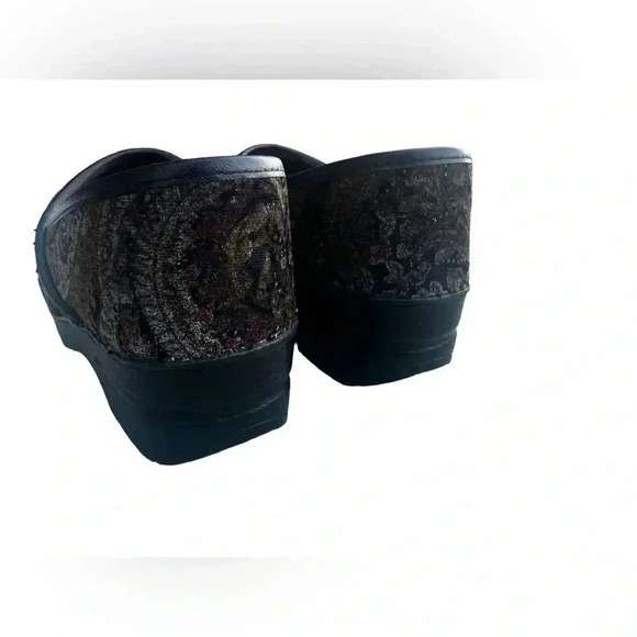 Dansko Vegan Tapestry EU38 Boho Hippie Velvet Paisley Earthy Tones Slip On Clogs - Picture 8 of 14